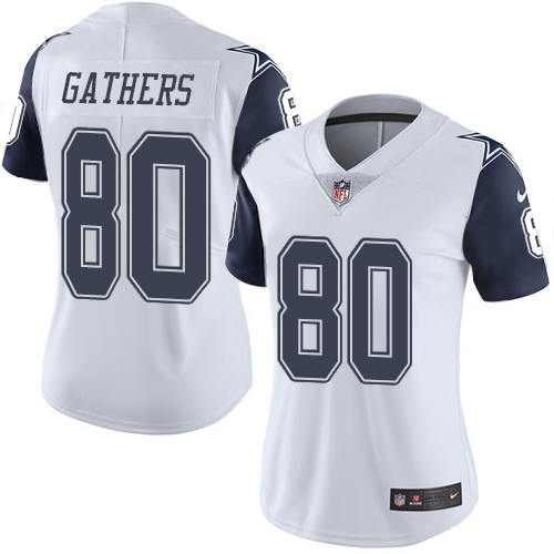 Women's Elite Rico Gathers Nike Jersey White - #80 Rush NFL Dallas Cowboys